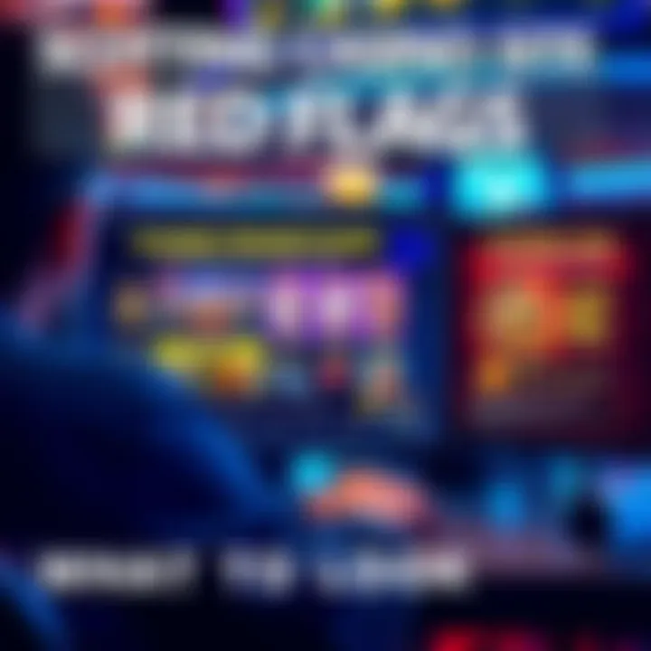 A person looking at a computer screen displaying questionable casino promotions and reviews