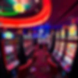 Colorful slot machines in a casino showcasing various games and bonus promotions to attract players.