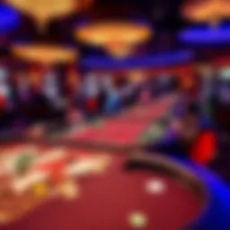 A variety of casino table games at a Reno casino, showcasing colorful chips and players enjoying themselves