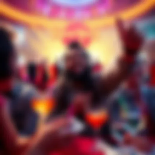 A happy casino visitor celebrating a big win at the Dark Side Tampa Hard Rock Casino with drinks and tips for staff.