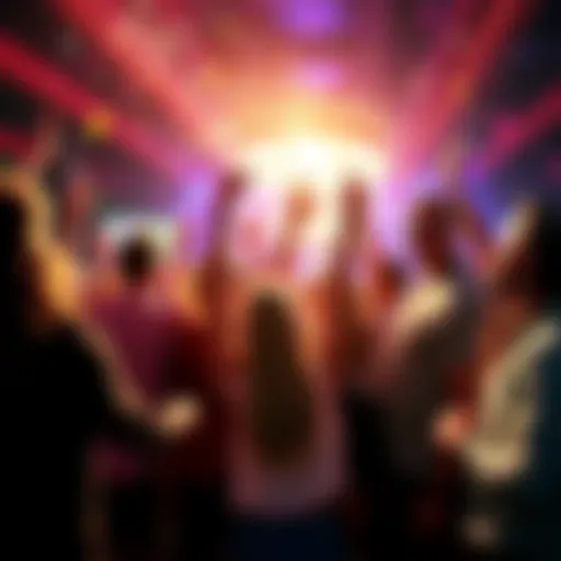 A group of excited people celebrating big wins at an online casino, with confetti and bright lights in the background.