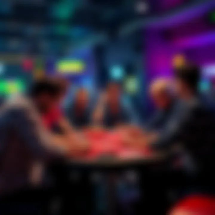 A group of casual gamblers gathered around a table looking concerned about new tax laws affecting their betting activities.