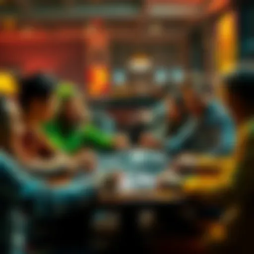 A group of friends gathered around a table, laughing and playing cards, enjoying a relaxed game night without any pressure to win.