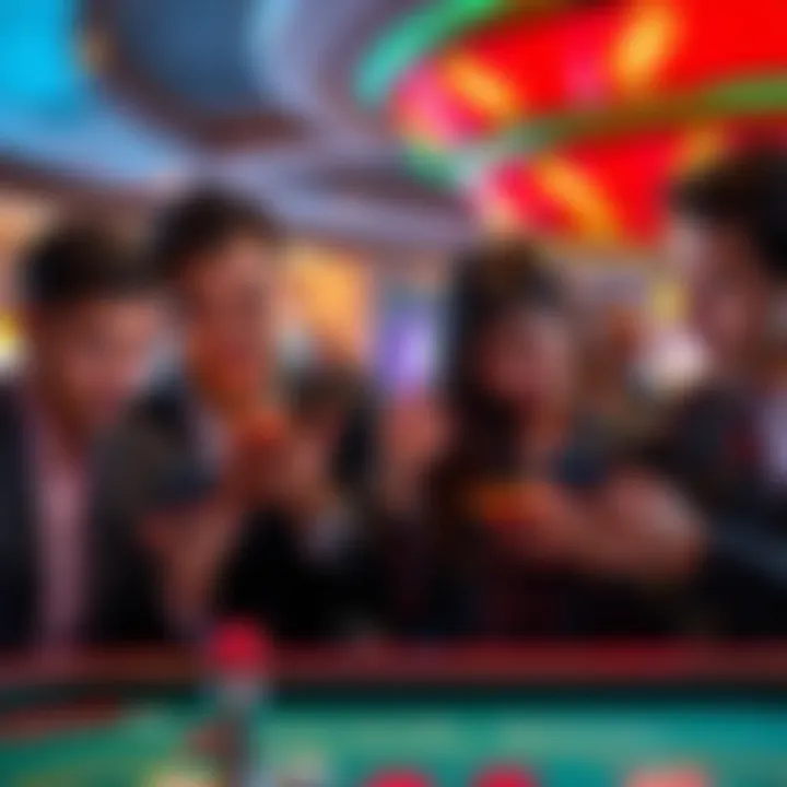 Casumo Casino Experience People checking their phones with a casino theme, showing frustration about slow withdrawals and support.