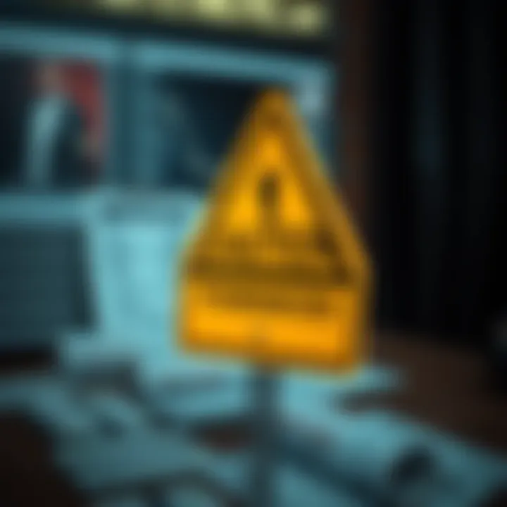 A caution sign warning about the dangers of believing in guaranteed betting picks, with a blurred image of betting slips in the background