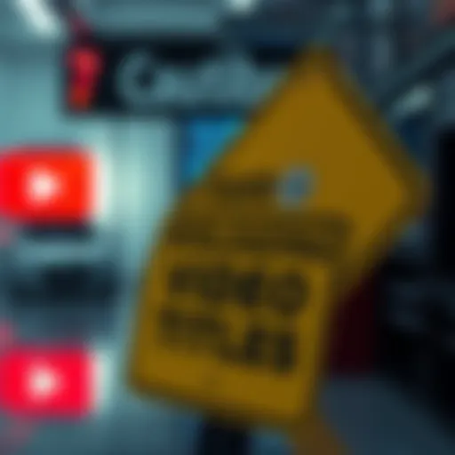 A warning sign about misleading video titles with a YouTube logo in the background, illustrating concerns for viewers of DomgProps.