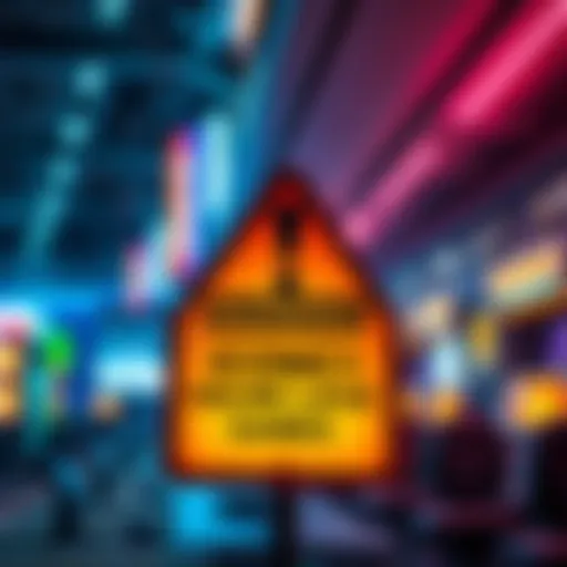 A warning sign indicating players should avoid ICONIC21 online live games due to security concerns