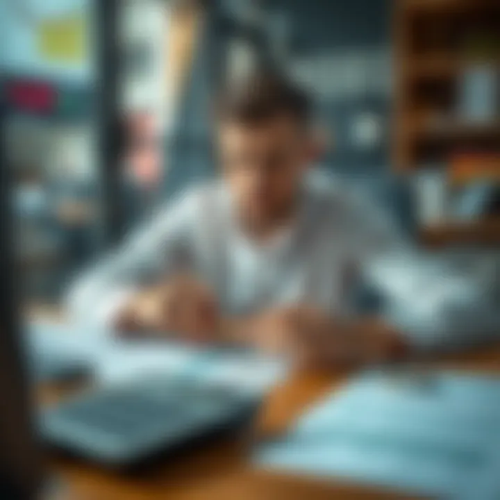 A thoughtful person weighing options between cashing out investments and holding onto them, with financial documents and a calculator on the table.
