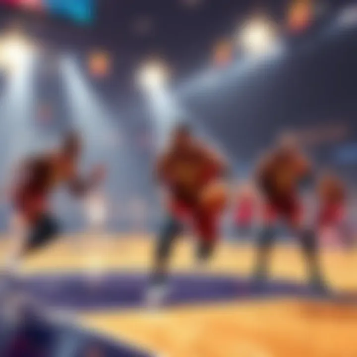 Cleveland Cavaliers players on the court during a game
