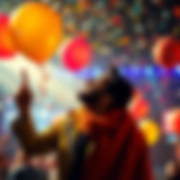 Person celebrating reaching 1000 followers with confetti and balloons