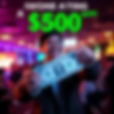 A person joyfully holding cash and smiling, symbolizing a recent $500 win