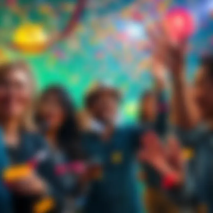 Celebrating a Journey People celebrating their journey with smiles and confetti, marking milestones along the way.