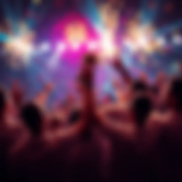 People celebrating a victory, cheering and holding trophies on a lively Saturday night.