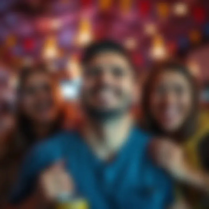 Celebrating One Month Clean from Gambling A person smiling with supportive friends, celebrating a month of recovery from gambling addiction.