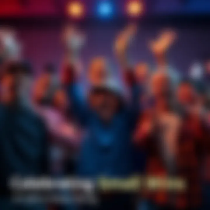 Celebrating Small Wins A diverse group of people joyfully celebrating small victories together
