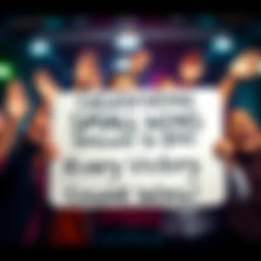 A group of diverse people celebrating achievements with smiles and raised hands, holding a sign that says 'Every Victory Counts!'.