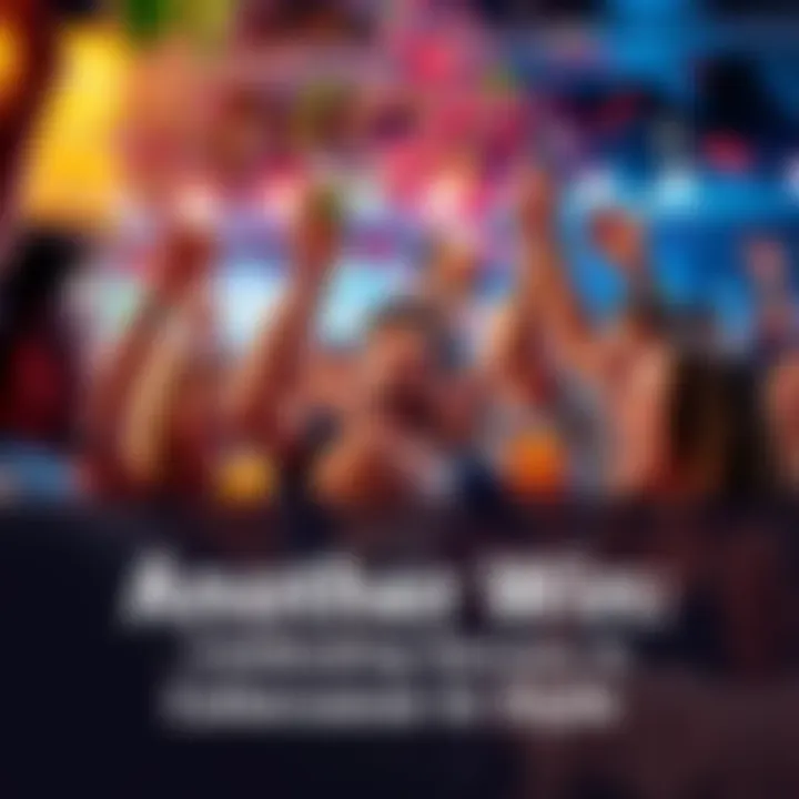 A group of people celebrating a recent win with smiles and cheers, holding drinks and confetti in the air.