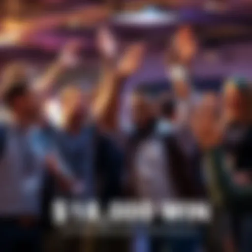 Team members celebrate with smiles and high-fives after winning $18,000, showing excitement and determination.