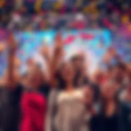 A group of people celebrating a major milestone with confetti and smiles, showing excitement and joy.