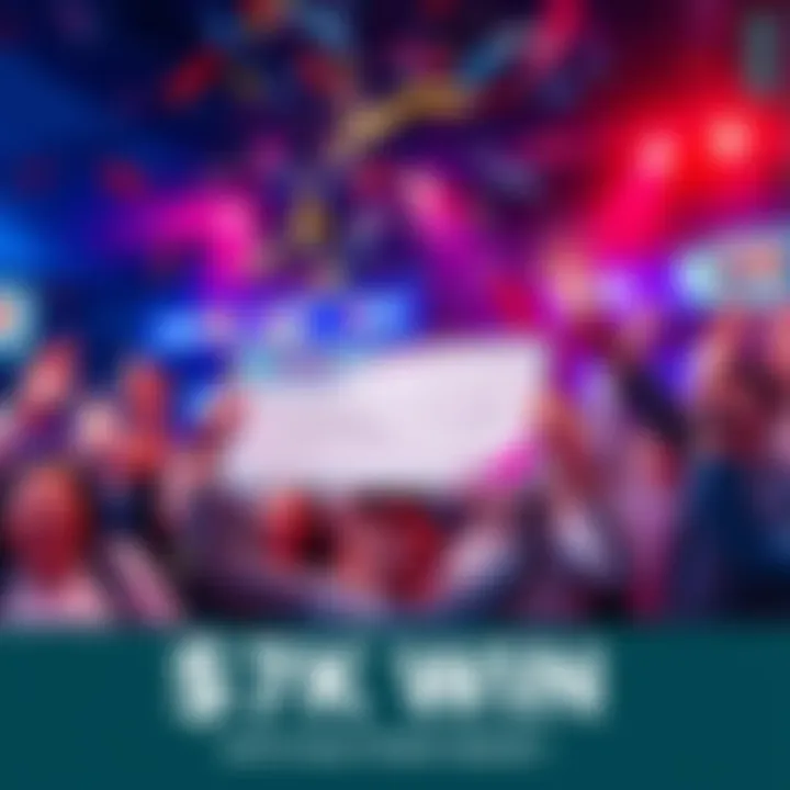 People celebrating after winning $7,000 in a game, showing excitement and joy with confetti and smiles.