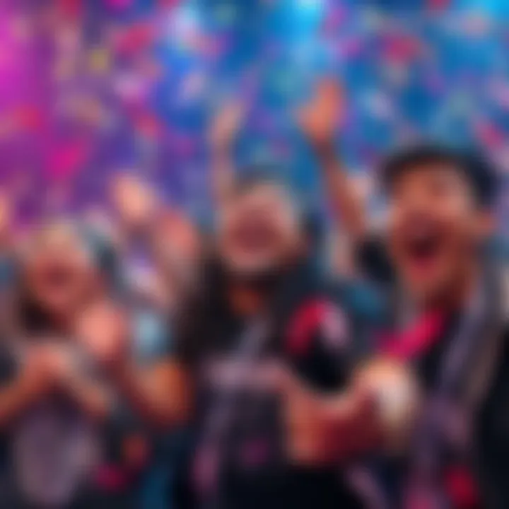 Celebration of Joy People celebrating with confetti and smiles, embodying the spirit of excitement and positivity.