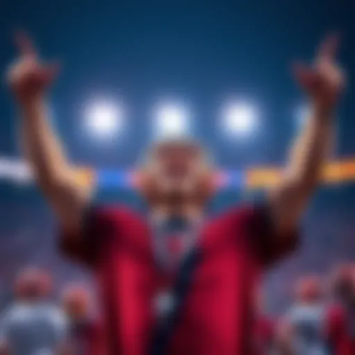 A person celebrating a winning sports bet with raised arms and a big smile, showing excitement for Houston's victory.