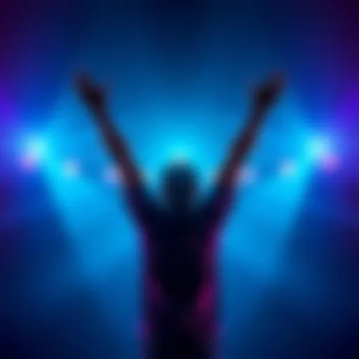 A person standing with arms raised in celebration, symbolizing a year of recovery from gambling and crypto challenges