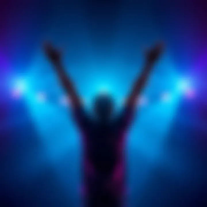 A person standing with arms raised in celebration, symbolizing a year of recovery from gambling and crypto challenges