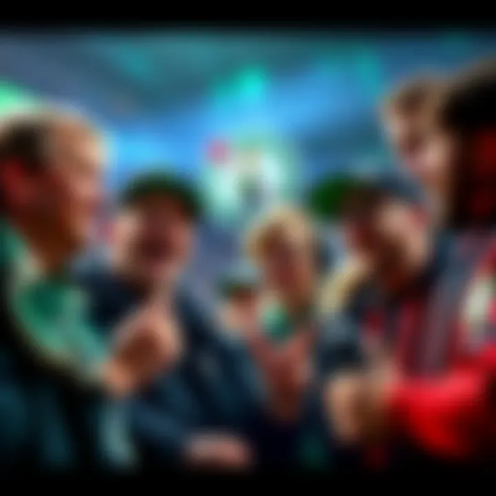 Fans discussing the Celtics matchup and the Montreal versus Tampa game with passionate expressions