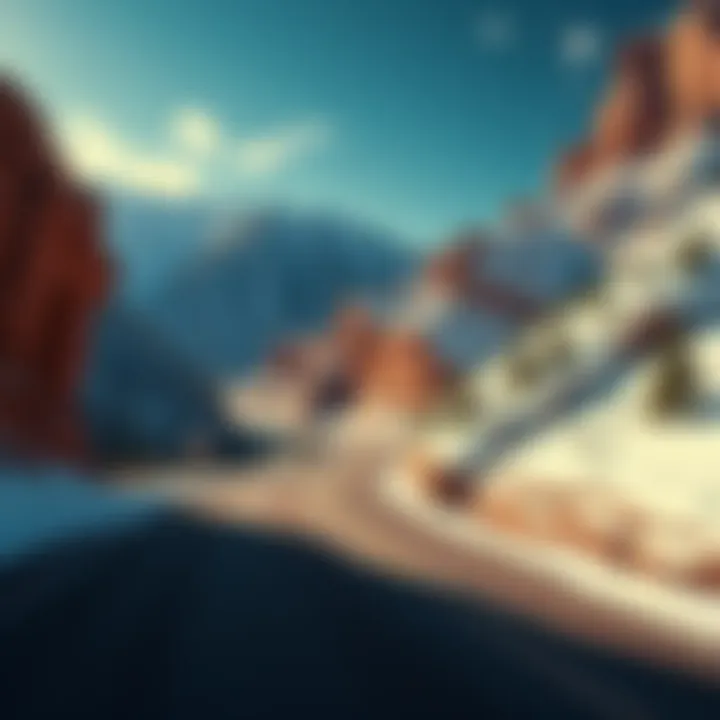 A winding road with icy cliffs and a warning sign near Black Hawk, Colorado, showcasing the dangers for drivers.