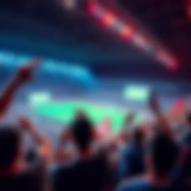 Football fans cheering in a stadium during Champions League matches