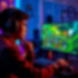 A player contemplating seed changing on a gaming setup, with a focus on a computer screen showing different seed options.