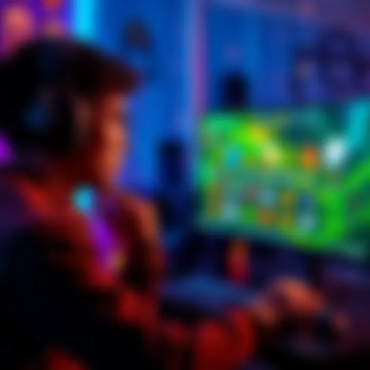 A player contemplating seed changing on a gaming setup, with a focus on a computer screen showing different seed options.