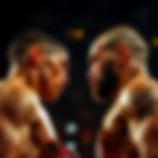 Khamzat Chimaev and Sean Strickland during a face-off before their fight at UFC 328 in Newark.