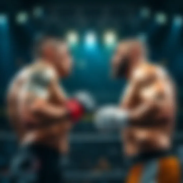 Chimaev and Strickland face off in the UFC Octagon during their fight at UFC 328