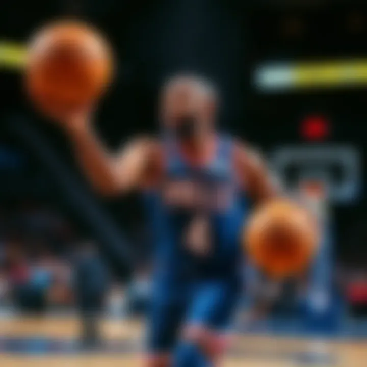 Chris Paul looking for a teammate while dribbling the basketball during a game