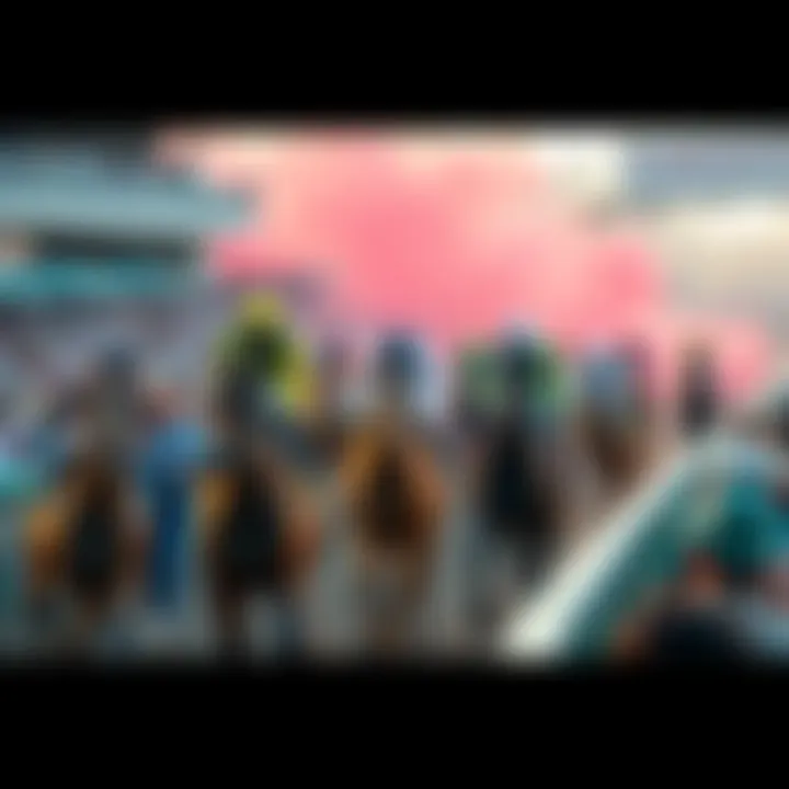 Horse race at Churchill Downs Horses and jockeys at Churchill Downs with some scratched entries, showcasing the excitement and concern in the crowd