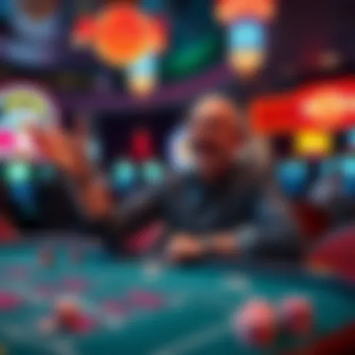 A joyful player at Hard Rock Cincinnati celebrating a big win at the crapless table, surrounded by chips and casino lights