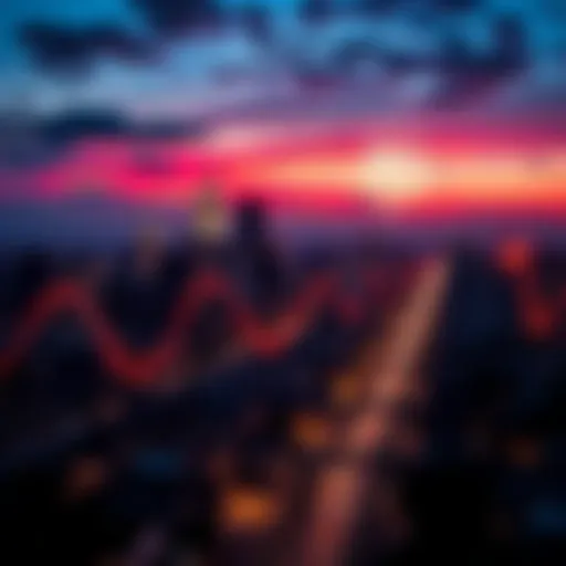 A city skyline at night with visible sound waves indicating loud bangs, showing confusion among residents.