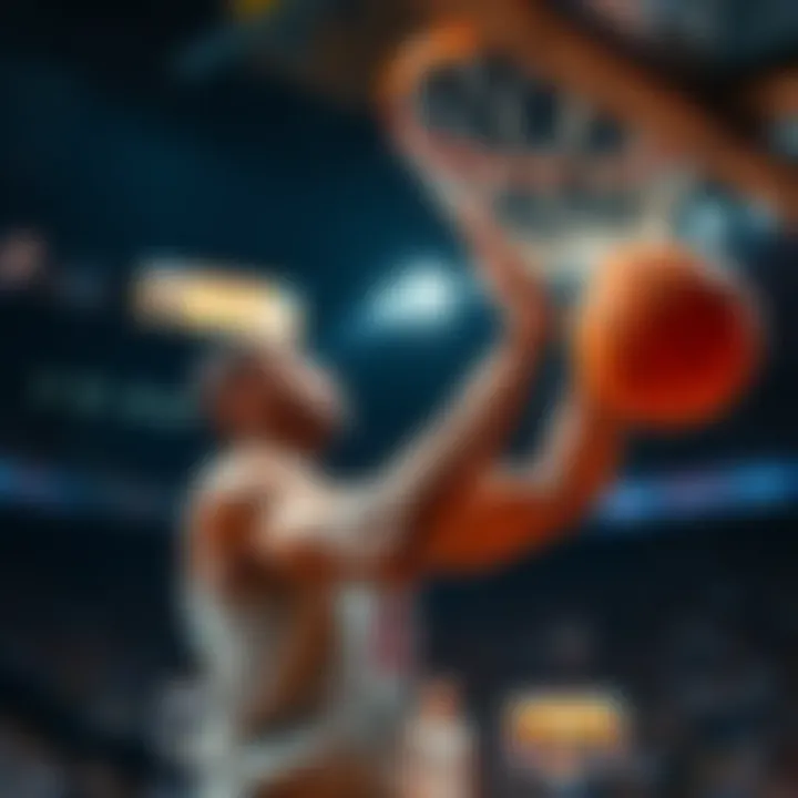 CJ focuses on the basket, ready to make a vital 2-point play during a tense basketball game