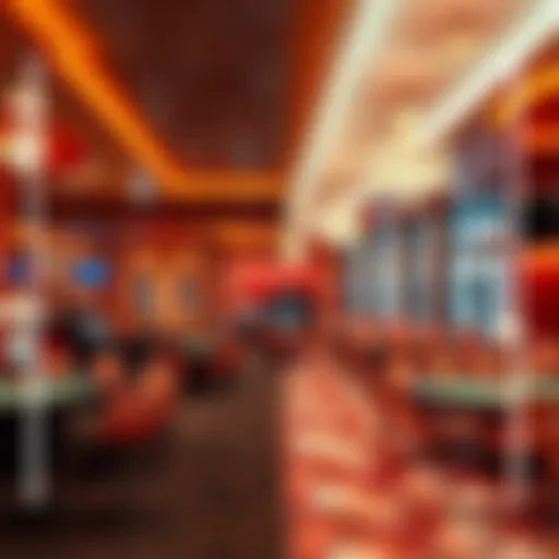 A split image showing a classic casino interior on one side and a modern casino layout on the other