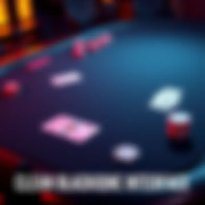 A sleek and simple blackjack table design with no distractions, showcasing cards and chips in a minimalist style.