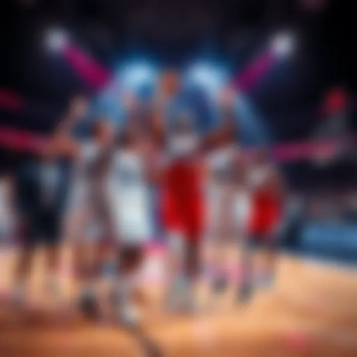 Clippers players celebrating on the court after a commanding win against their opponent