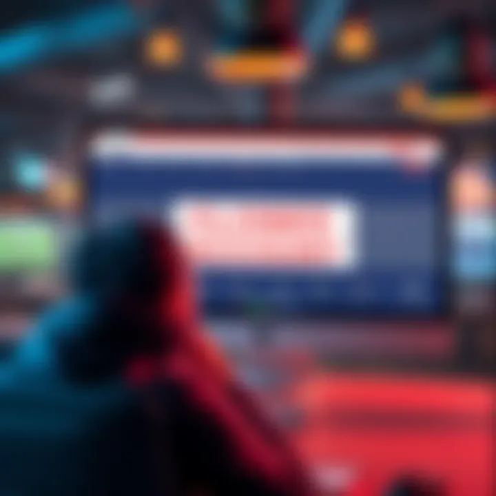 A screen showing a closed account message on a sports betting platform with a frustrated bettor looking at it.