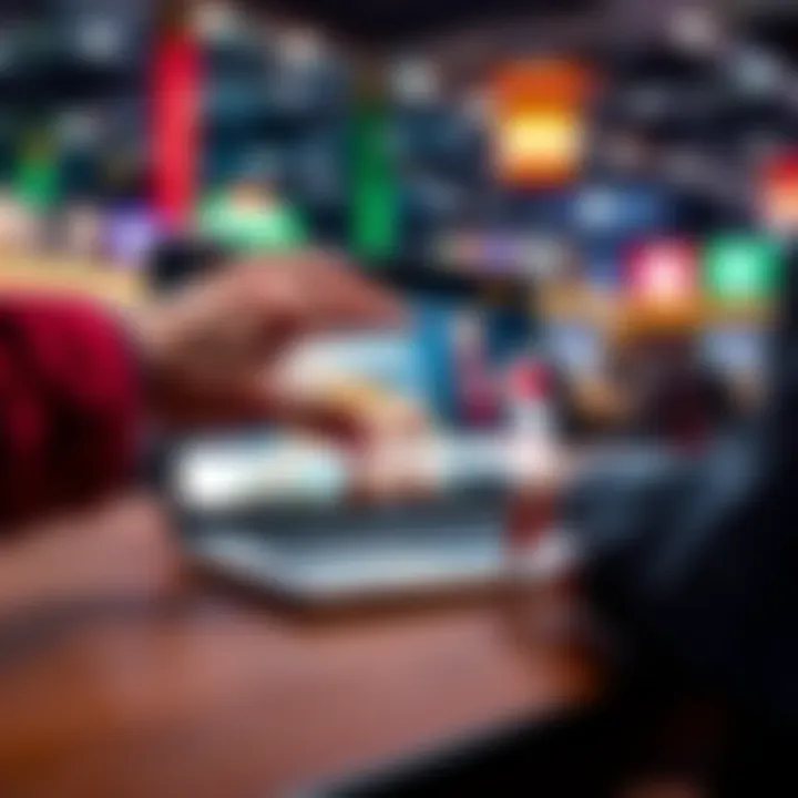 A person closing a laptop with gambling site open A person shutting a laptop that displays a gambling website, symbolizing resistance to temptation