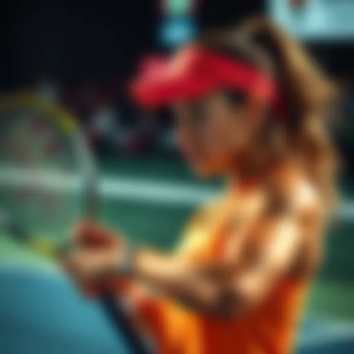 Cocciaretto Preparing for Match Elisabetta Cocciaretto practicing on the court, showing focus and determination before her match against Coco Gauff.