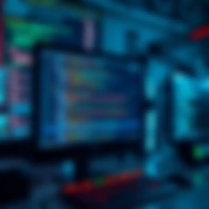 A computer screen displaying lines of code related to stakeus68249735mrx in a tech workspace.