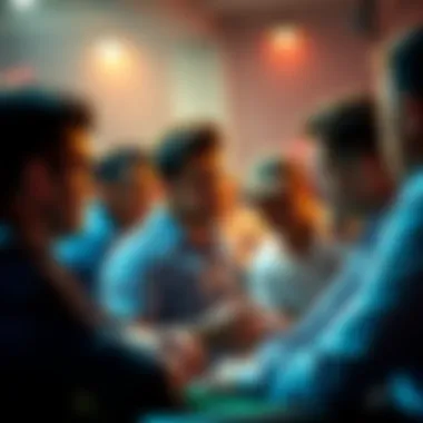 Coinpoker Player Counts Discussion A group of people engaging in a conversation about Coinpoker's player activity, showing interest and curiosity.