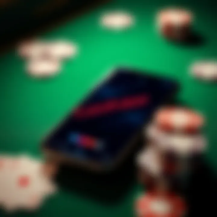 A smartphone displaying the CoinPoker app interface with poker chips and cards nearby
