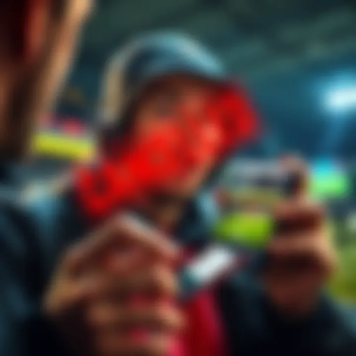 A shocked bettor looking at their cancelled winning bet on a mobile phone, with a sports betting app open showing FC Thun.